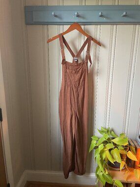 Aerie Overalls Women’s Small Brown Adjustable Strap Jumpsuit Casual Loose Fit